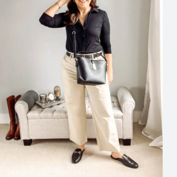 Eddie Bauer | Mercer Fit Khaki Pants | Light Stone | Petite Size 16 (16P) - Picture 1 of 10